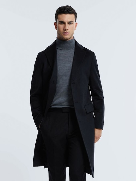 Atelier Cashmere Single Breasted Coat in Navy (C52417) | £798