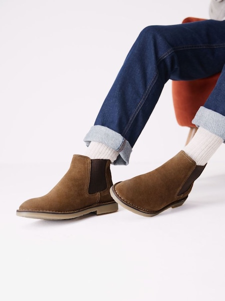 Tan Brown Suede Chelsea Boots (C53802) | £79