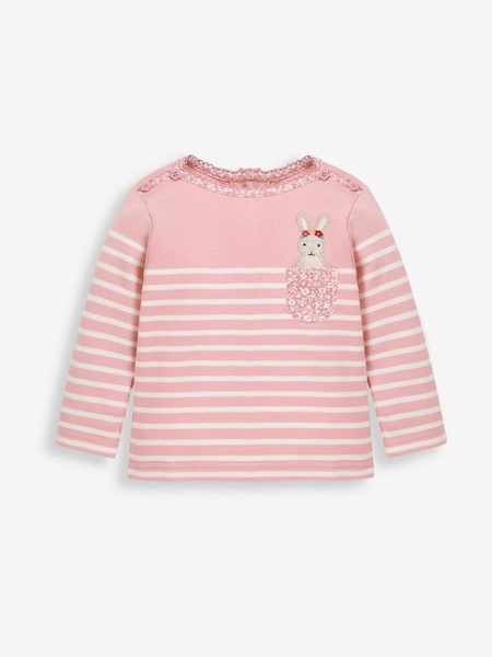 Bunny Pocket Breton Top in Pink (C53834) | £15