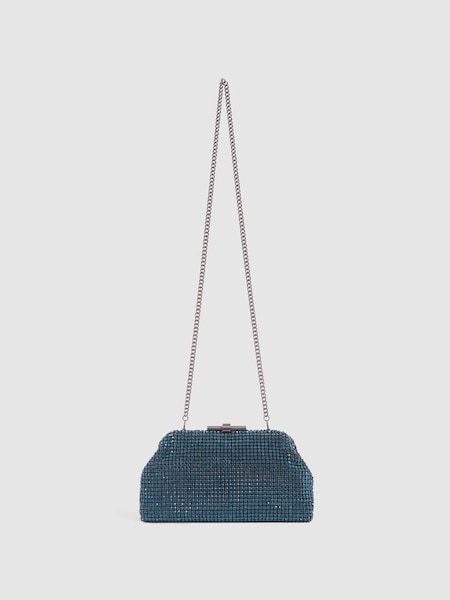 Embellished Clutch Bag in Teal (C56293) | £125