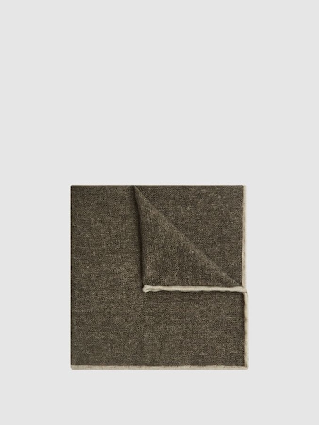 Wool-Silk Blend Pocket Square in Mocha (C62504) | £15