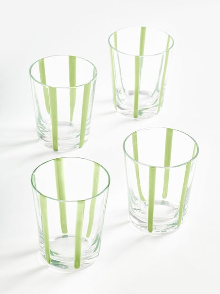 Jasper Conran London Green Set of 4 Short Tumbler Glasses (C69220) | £45