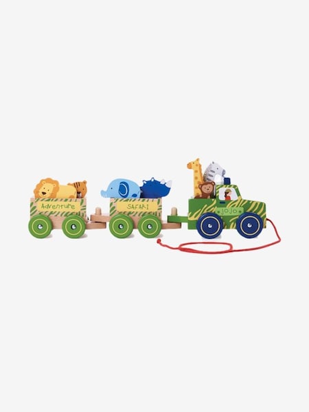 Wooden Safari Pull-Along Truck with Animals (C70541) | £32