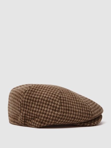 Wool Baker Boy Cap in Brown (C73037) | £45