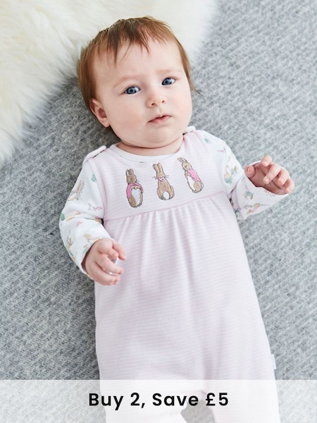 2-Piece Flopsy Bunny Dungaree Set in Pink (C74108) | £29