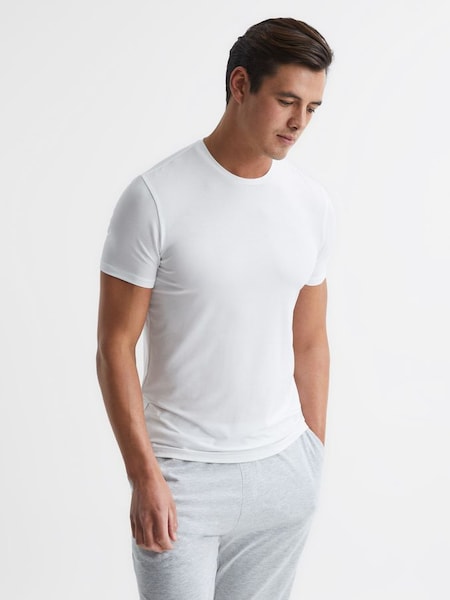 Crew Neck Mercerised Cotton Jersey T-Shirt in White (C80791) | £48