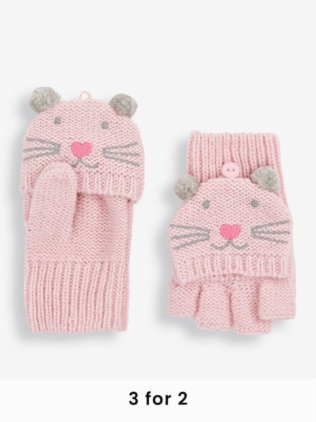 Pink Girls' Cat Gloves (C80924) | £15.50