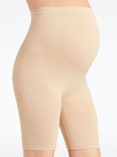 Dual Support & Slimming Maternity Shorts in Almond (C85112) | £18