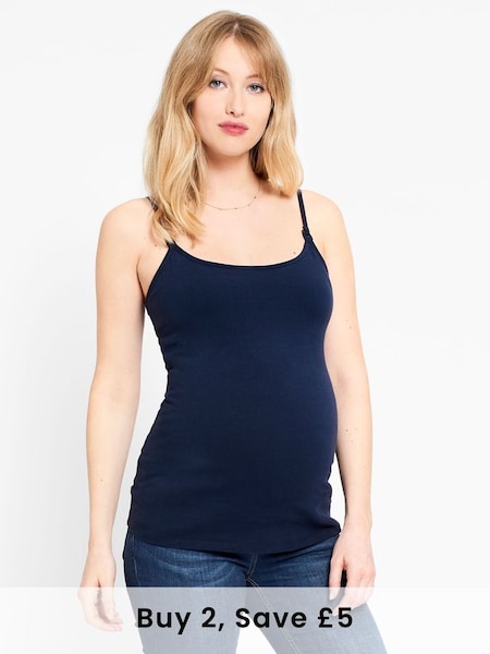 Maternity & Nursing Vest Top in Midnight Navy (C85227) | £19