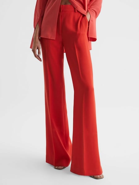 Wide Leg Trousers in Coral (C85309) | £75