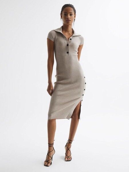 Bodycon Knitted Dress in Neutral (C85766) | £110