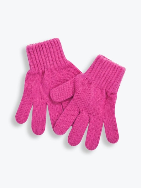 Kids' Plain Knitted Gloves in Fuchsia (C89292) | £11.50