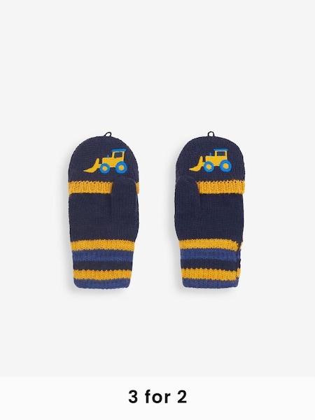 Navy Boys' Digger Embroidered Gloves (C93953) | £15.50