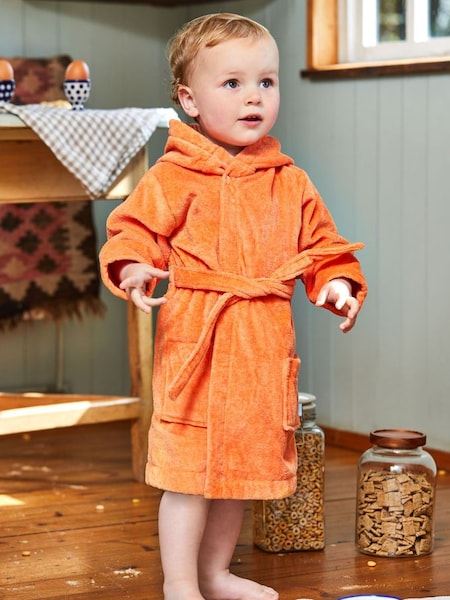 Fox Cotton Towelling Robe in Rust (C94170) | £27.50