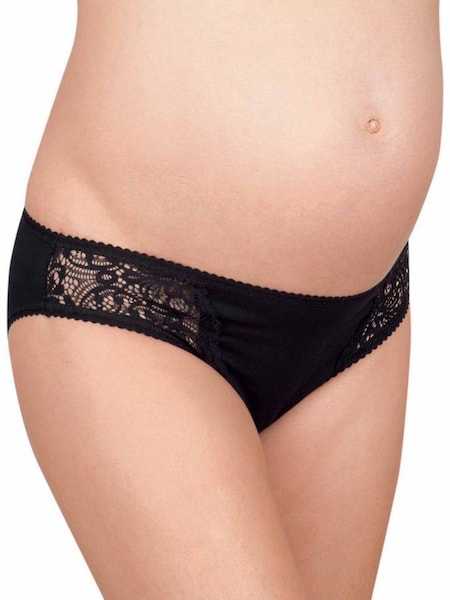 Black 3-Pack Lace Trim Maternity Knickers (C97293) | £15