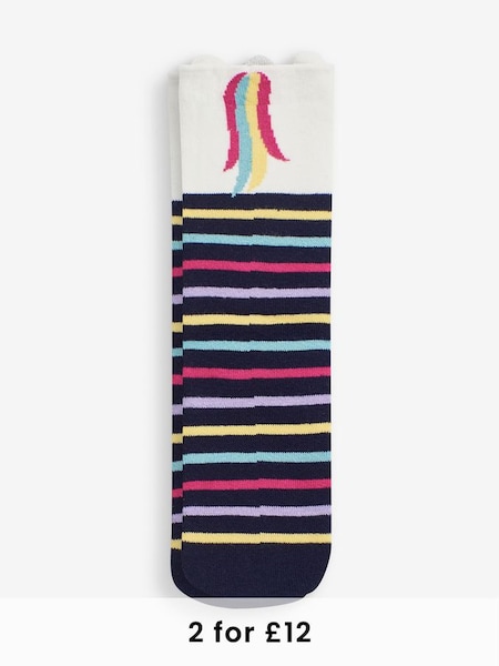 Unicorn Wellie Socks in Navy (C99496) | £9.50