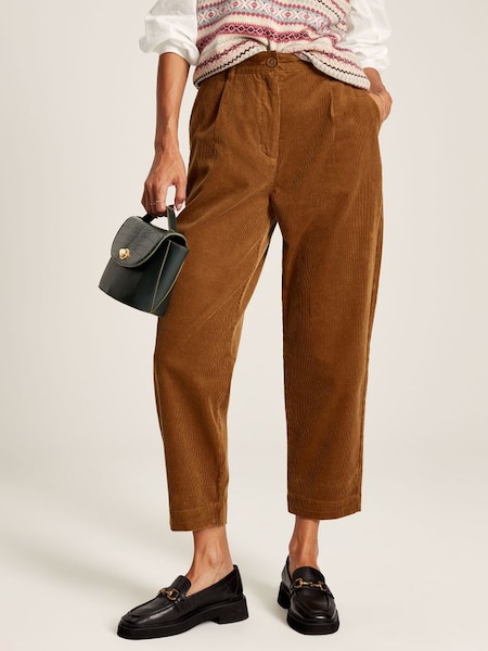 Calla Brown Cord Tapered Leg Trousers (D03728) | £59.95