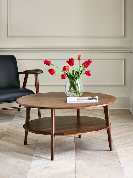 Jasper Conran London Brown Belgrave Walnut Round Coffee Table (D07937) | £525