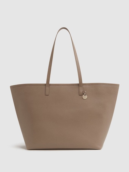 Leather Tote Bag in Taupe (D08071) | £135