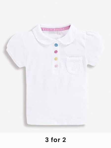 Pretty Polo Shirt in White (D18203) | £14