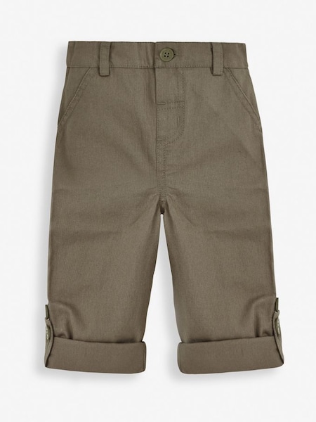 Kids' Twill Convertible Chinos in Olive (D18238) | £11
