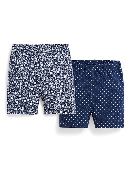 Navy Ditsy 2-Pack Girls' Floral Shorts (D18252) | £8