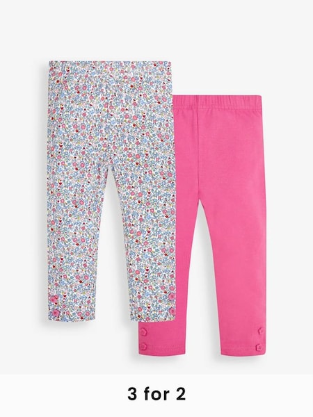 Summer Ditsy Floral & Pink 2-Pack Leggings (D18270) | £22