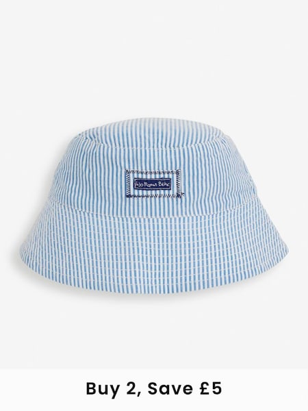 Seersucker Stripe Sun Hat in Blue (D18276) | £14