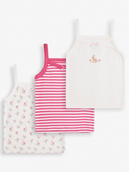 Pink Bunny 3-Pack Girls' Vest Set (D18280) | £16
