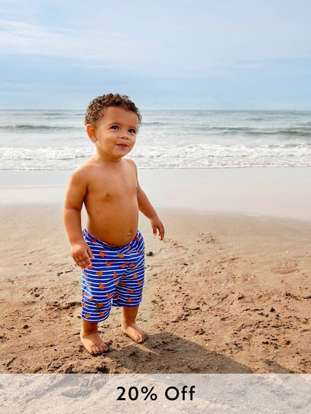 Swim Shorts with Integral Nappy in Navy (D18311) | £16