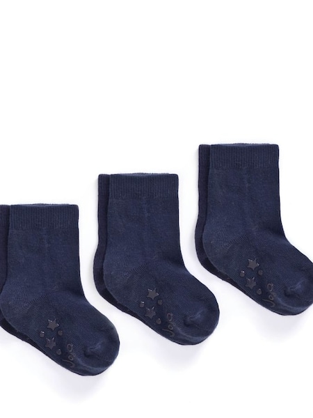 Kids' 3-Pack Short Socks in Navy (D18559) | £9.50