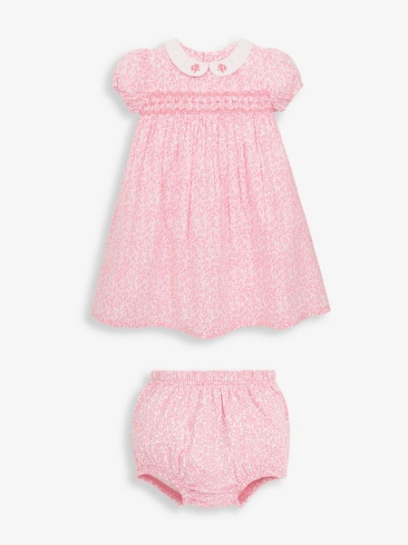 Pink Ditsy Floral Smocked Dress (D18708) | £23