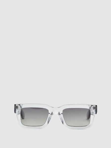 Chimi Rectangular Frame Acetate Sunglasses in Grey (D20425) | £110