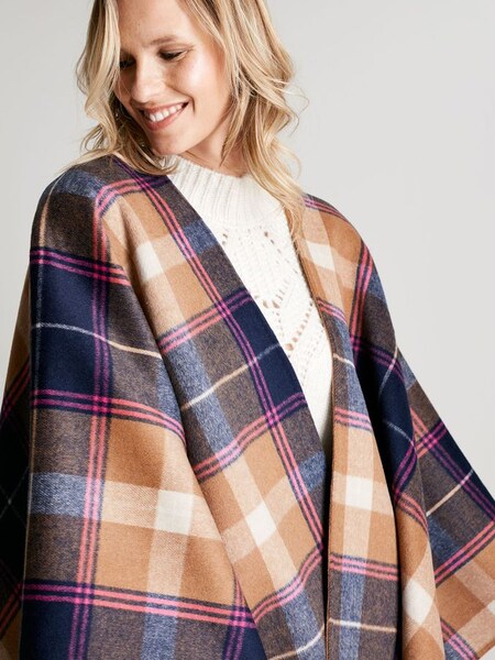 Brown Joules Filby Brown Reversible Wrap Cape (D24986) | £32