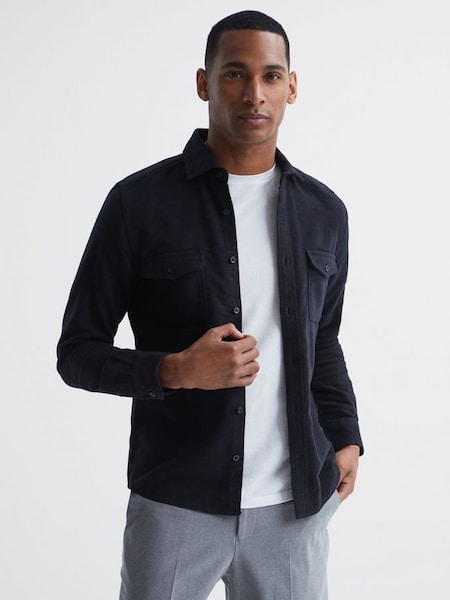 Miami Twin Pocket Overshirt in Navy (D25067) | £68