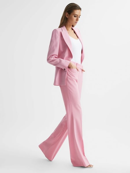 High Rise Wide Leg Trousers in Pink (D25829) | £65