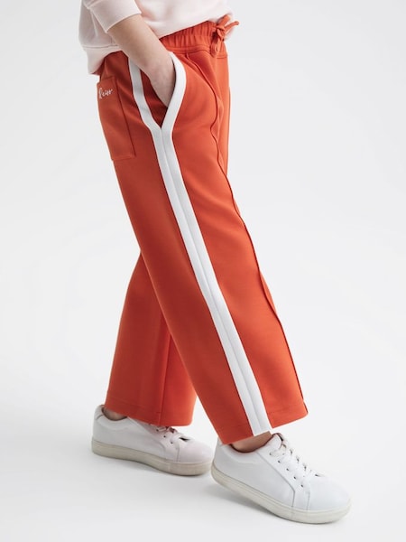 Junior Jersey Side Stripe Trousers in Coral (D25835) | £25
