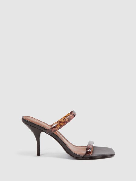 Tortoiseshell Double Strap Heels in Tortoise (D28890) | £98