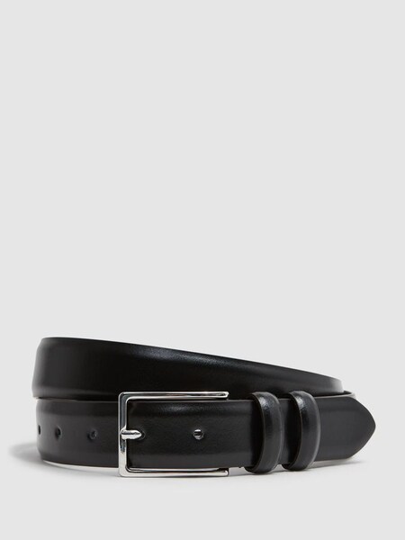 Smooth Leather Belt in Black (D29773) | £15
