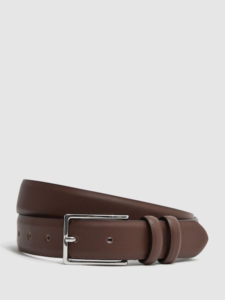 Smooth Leather Belt in Tan (D29792) | £55