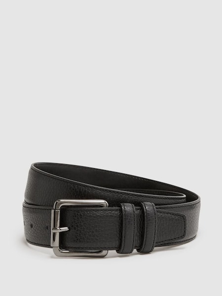 Grained Leather Belt in Black (D29794) | £68