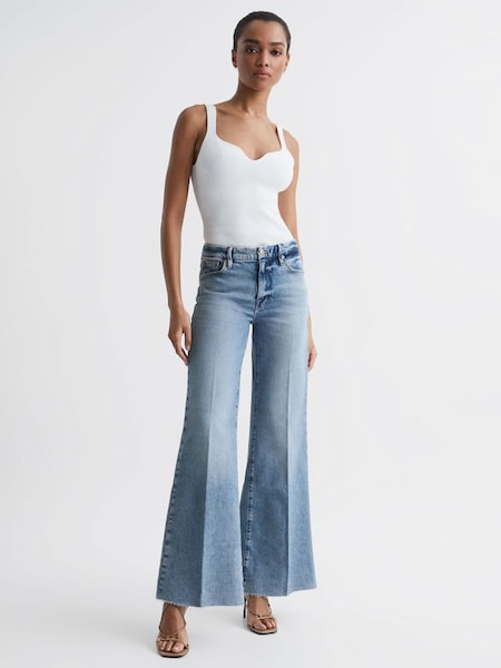 Good American Palazzo Jeans in Mid Blue (D35762) | £90