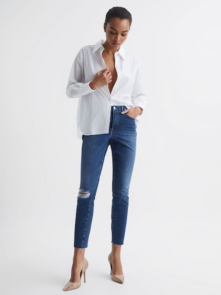 Good American Cropped Skinny Jeans in Dark Blue (D35768) | £85