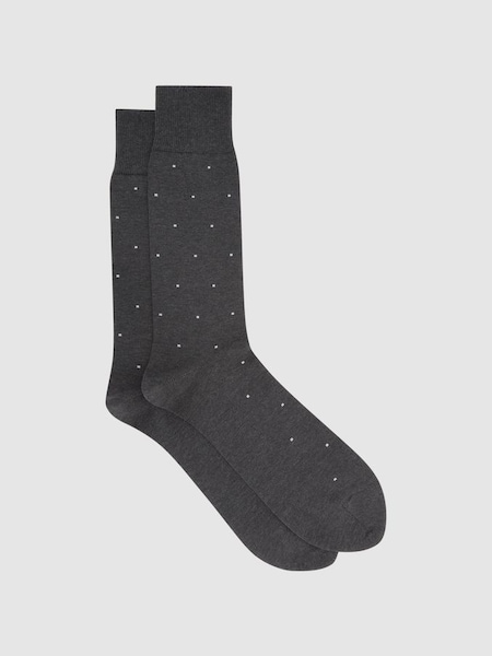Polka Dot Socks in Charcoal (D39995) | £10