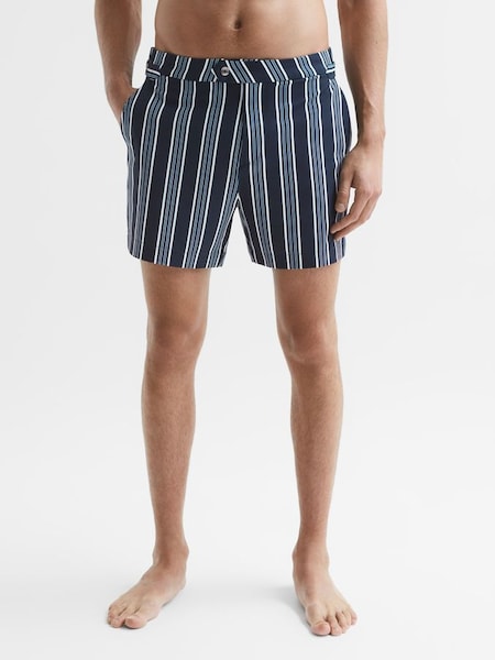 Striped Swim Shorts in Navy (D40012) | £40