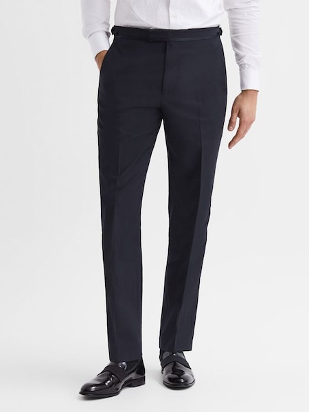 Modern Fit Tuxedo Trousers in Navy (D40029) | £158