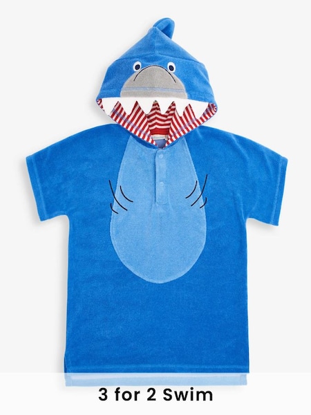 Blue Shark Towelling Hooded Poncho (D41005) | £25