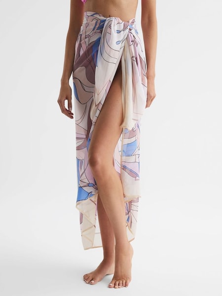 Abstract Printed Sarong in Multi (D43708) | £50