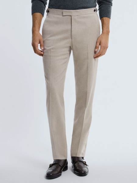 Cashmere Side Adjuster Trousers in Oatmeal (D43779) | £228