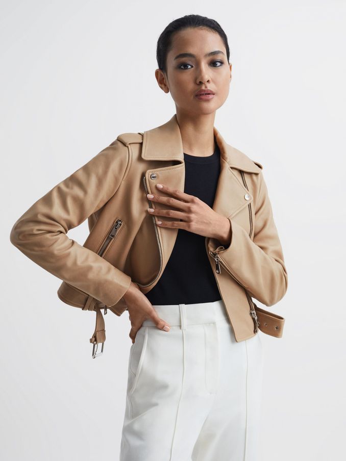 Reiss leather hotsell jacket womens sale